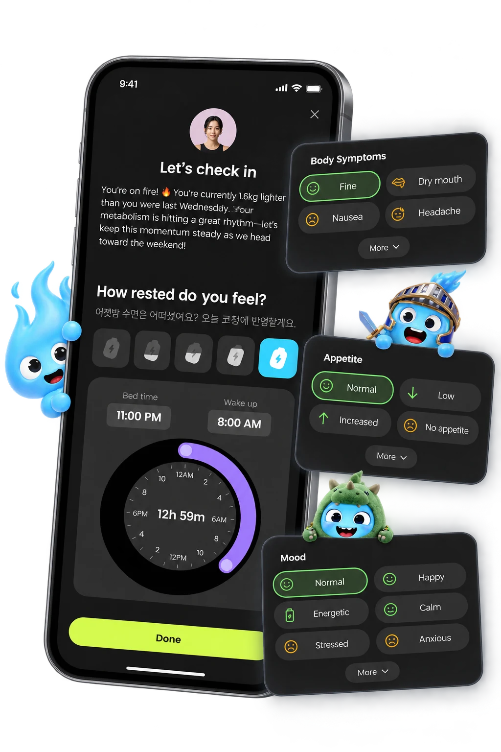Daily check-in screen
