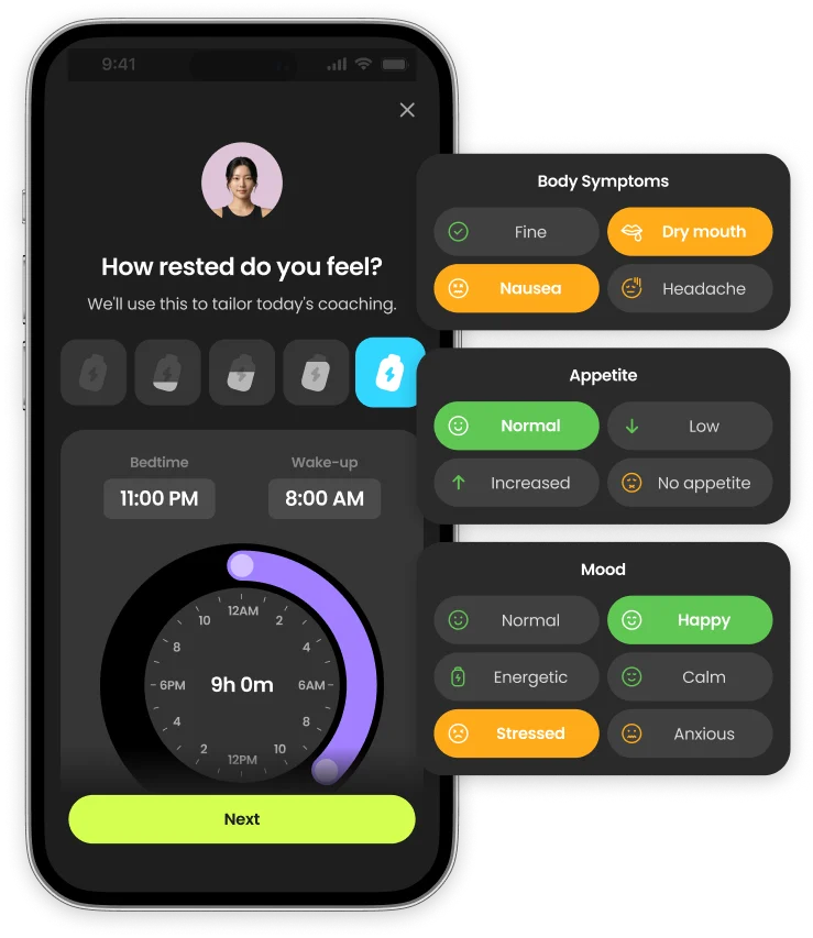 Daily check-in screen